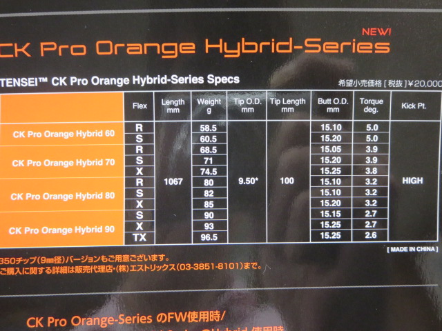 CK PRO Orange HYBRIDをリシャフト！！ | ゴルフエフォートブログ